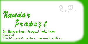 nandor propszt business card